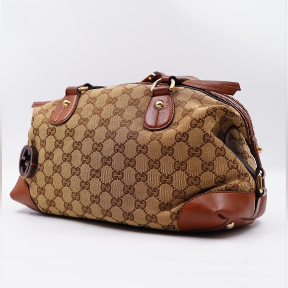 AV04 ❤️ GUCCI Monogram Brick Lane Boston - Picture 4 of 15